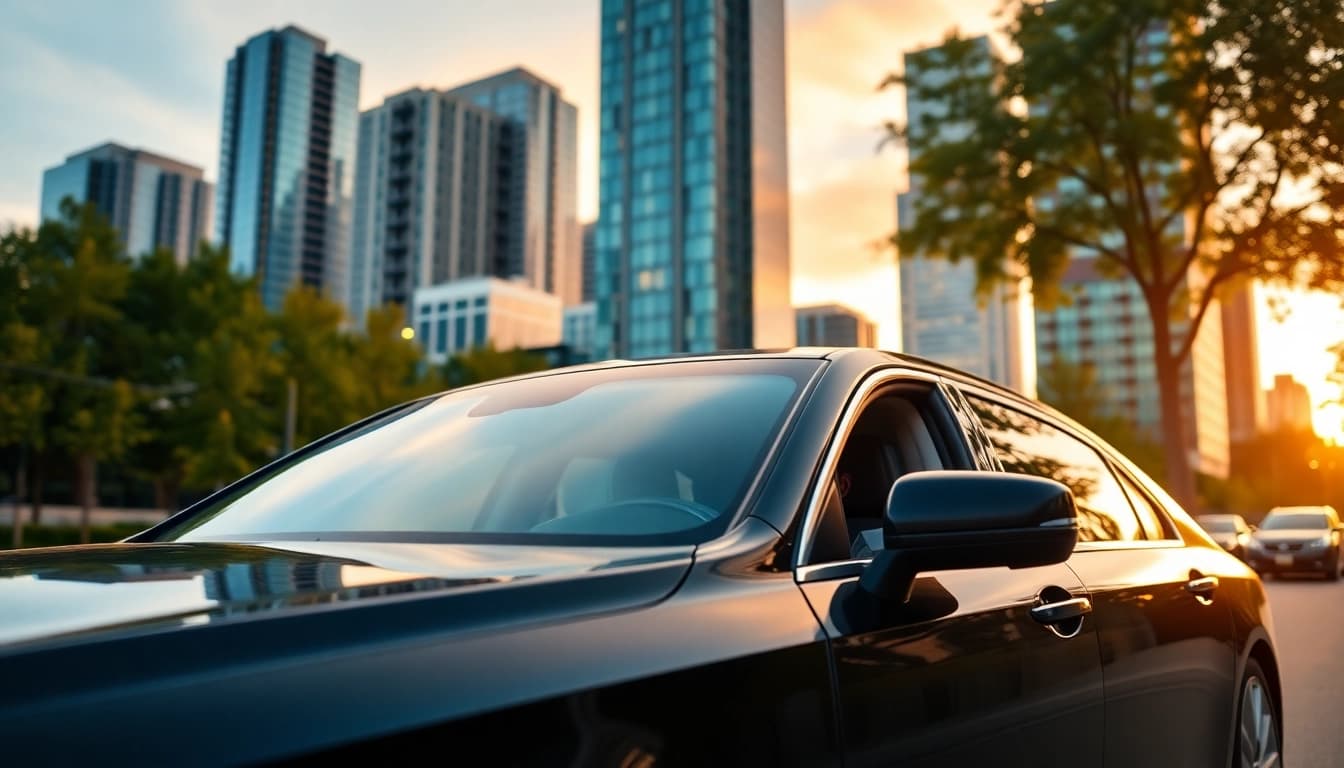 Chauffeur Vancouver presenting luxury transportation in downtown setting with elegant ambiance.