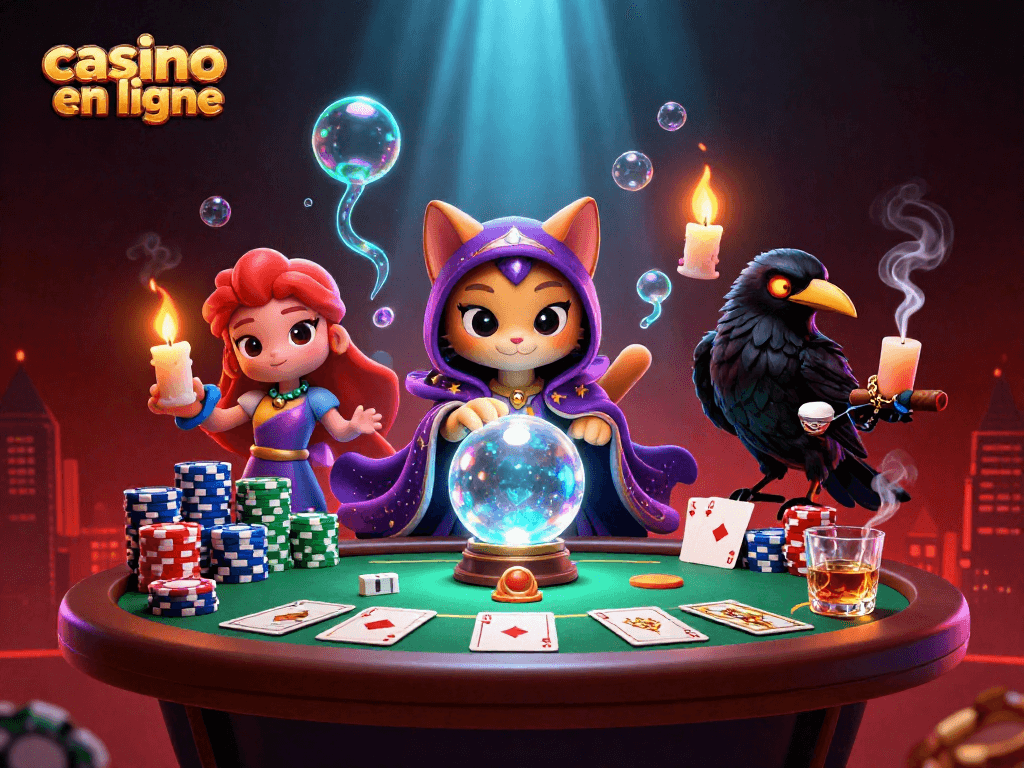 Jouer au casino en ligne dans une atmosphère magique avec des personnages emblématiques.