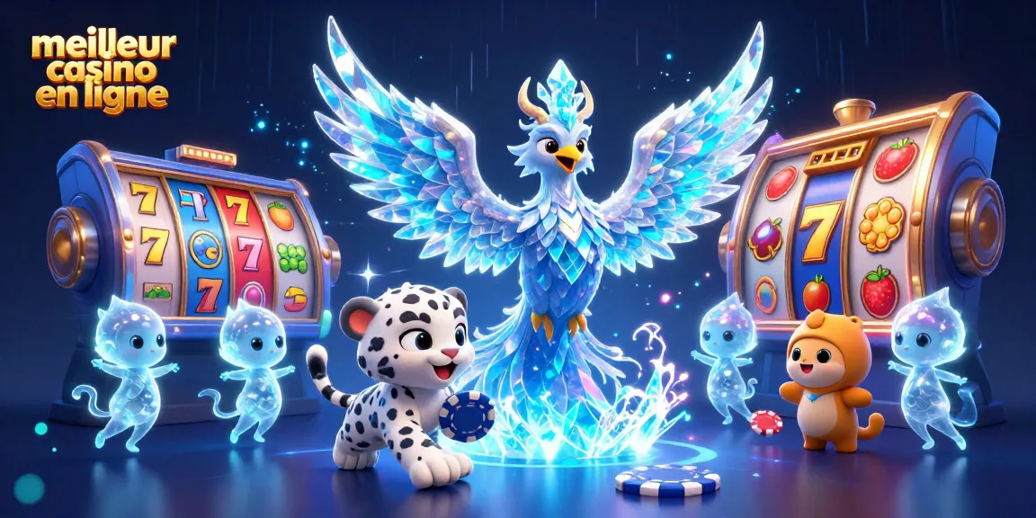 Découvrez le meilleur casino en ligne avec une illustration 3D captivante de jeux, personnages et éléments vibrants.