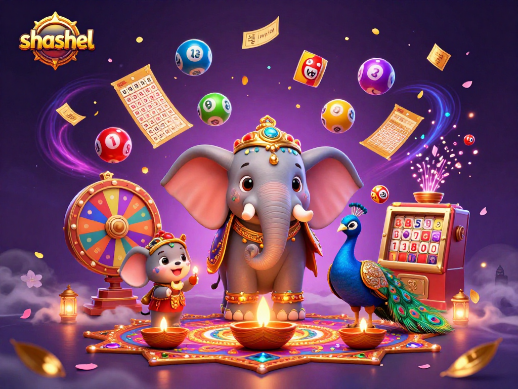 Experience shashel's thrilling gaming environment with vibrant characters and lively casino elements.