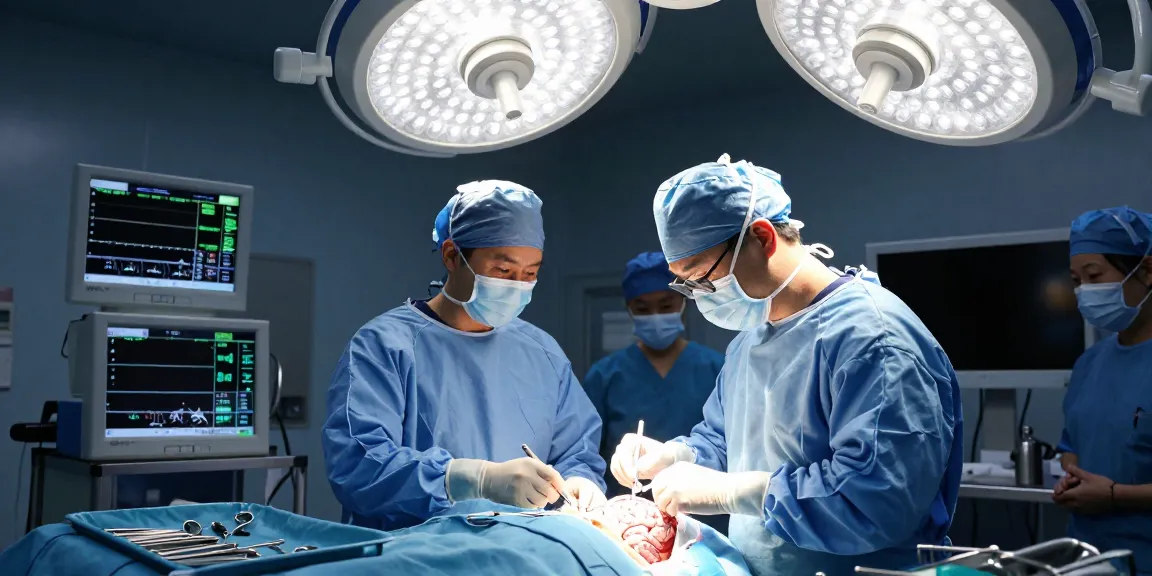 Beyin ameliyatı in a modern surgical setting with a neurosurgeon performing intricate surgery.