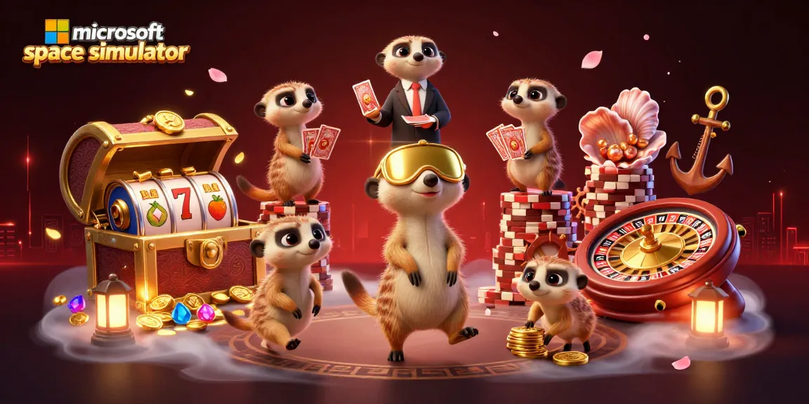 Engage with the thrilling microsoft space simulator in a vibrant meerkat casino scene.