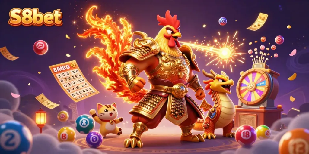 Experience thrilling action with S8bet's dynamic characters and vibrant casino elements.