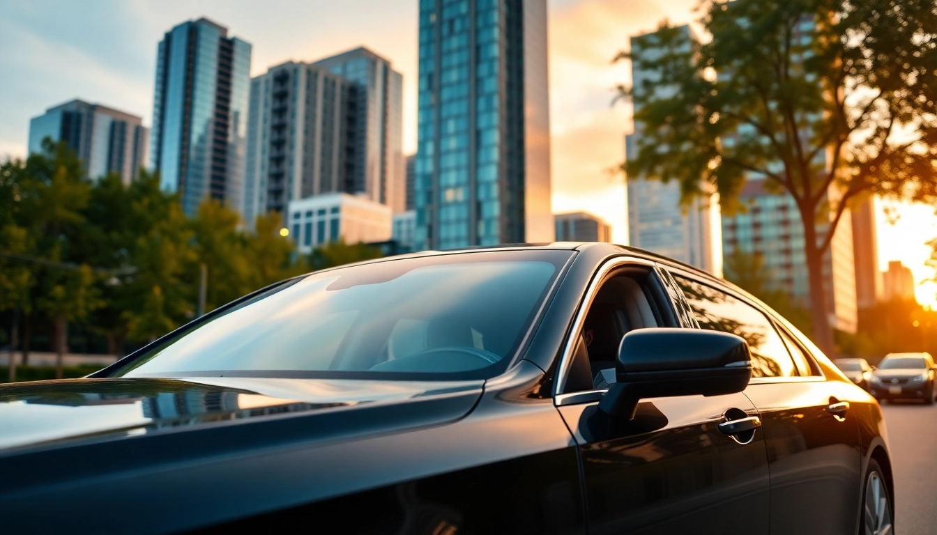 Chauffeur Vancouver presenting luxury transportation in downtown setting with elegant ambiance.