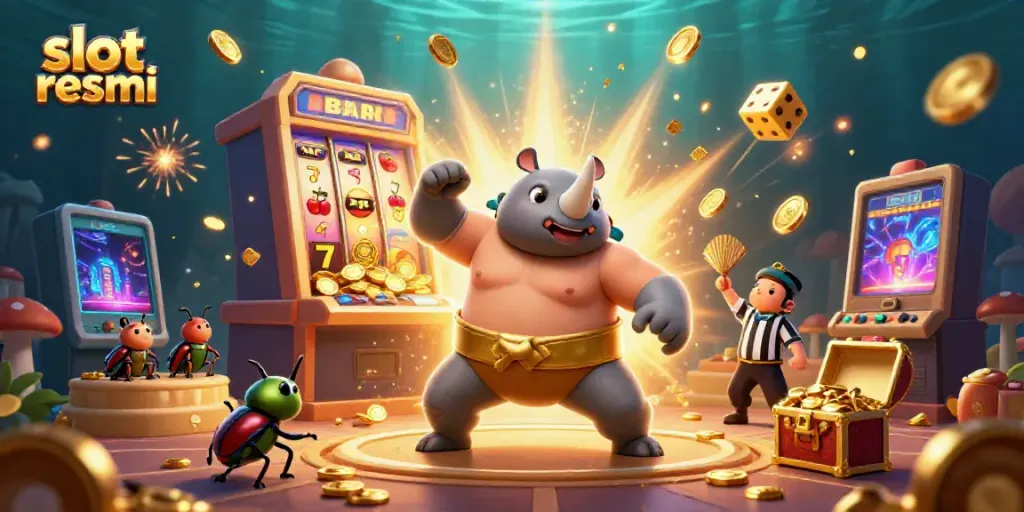 Experience thrilling wins with a dynamic slot resmi scene featuring vibrant characters and excitement.