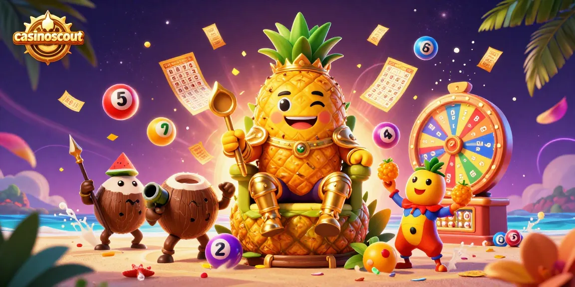 Engage with casinoscout's exciting casino scene featuring the golden pineapple king and dynamic game elements.