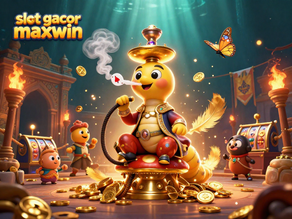 Experience slot gacor maxwin with an exciting 3D illustration of a whimsical casino scene.