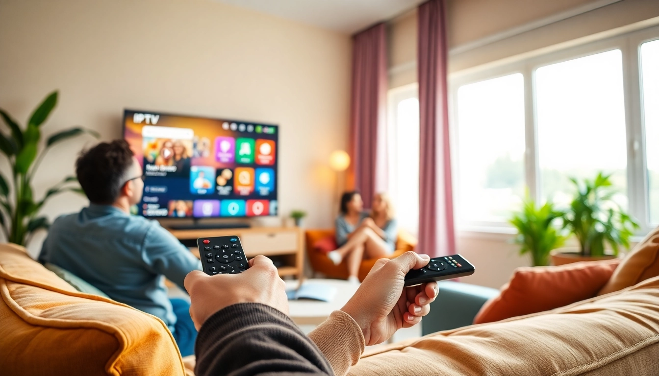Experience seamless entertainment with IPTV Free Trial No card in a cozy living room setting.