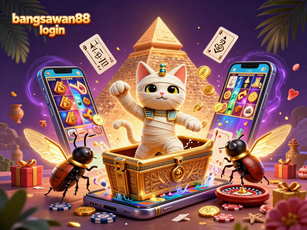 Engage with bangsawan88 login and win big as the 3D mummy cat emerges from the casino.