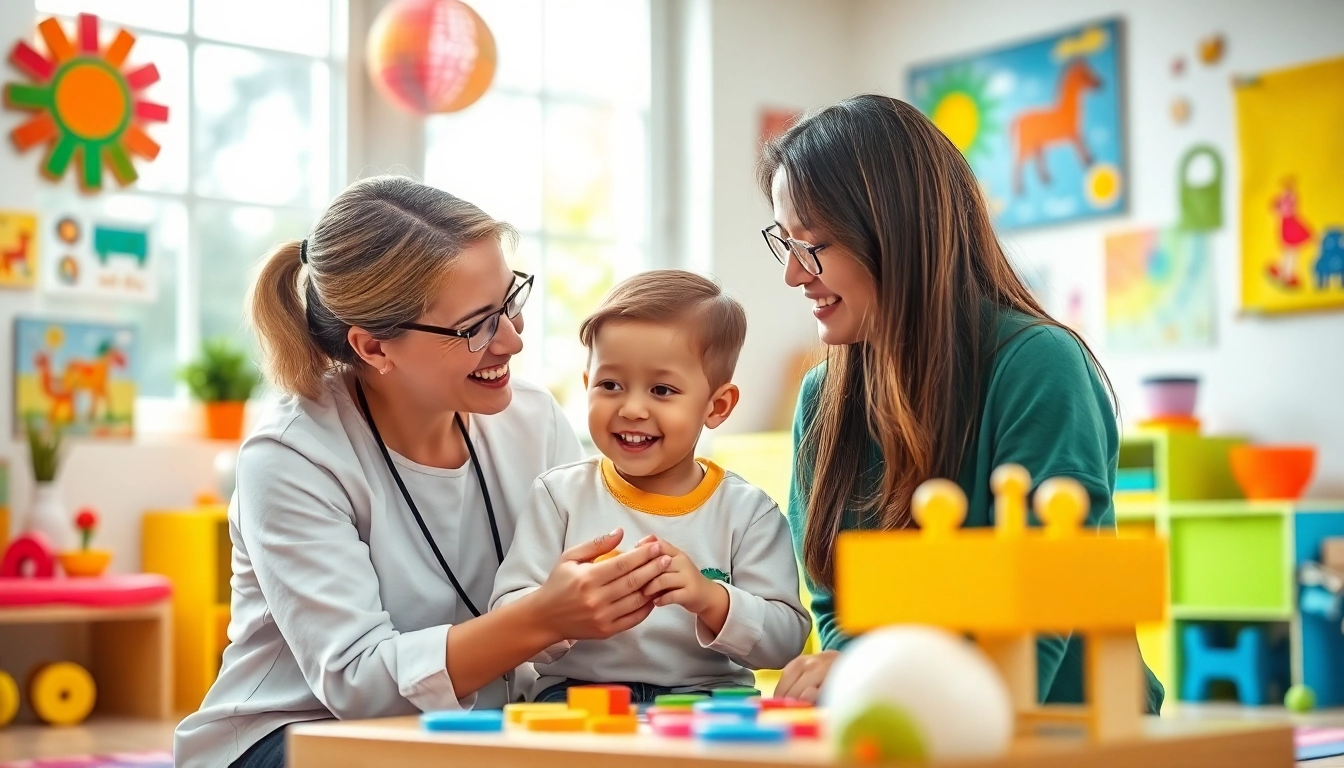 Providing Autism help in a bright therapy room with engaging activities for children.