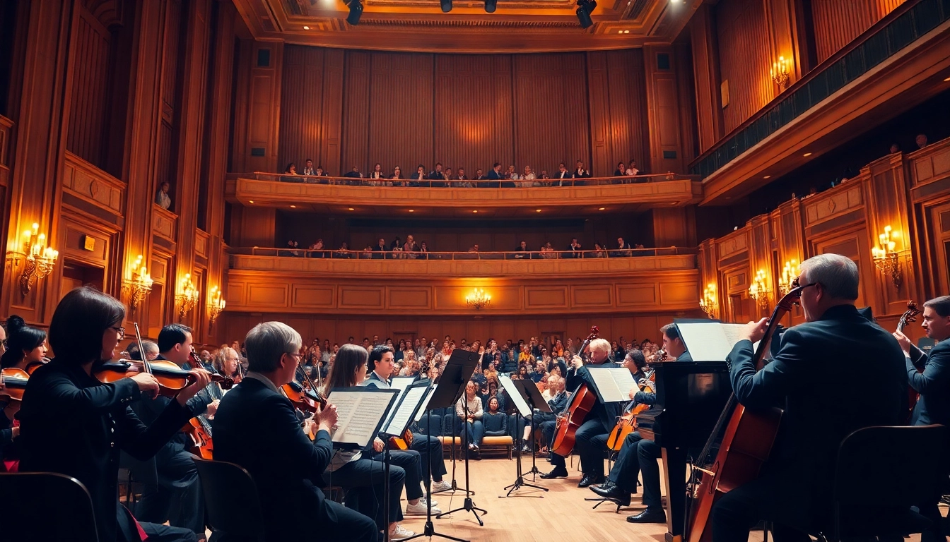 Ascultând muzica clasica oferită de muzicieni într-un concert de neuitat.