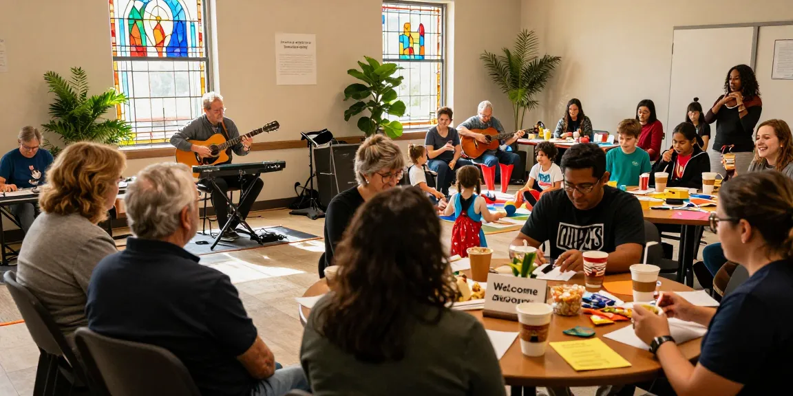 Engaged community at discovery community Christian church gathering, promoting fellowship and worship.
