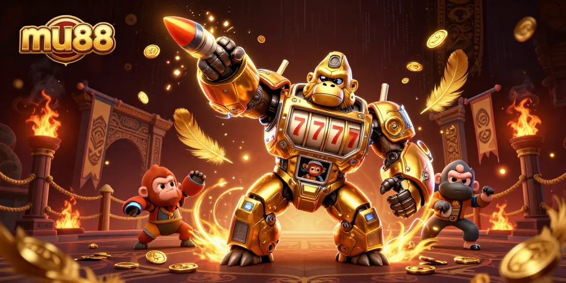Engage with mu88's thrilling slots through this vibrant casino scene. Experience the excitement!