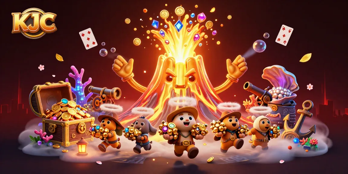 KJC's exciting golden volcano erupts in treasures, immersing players in thrilling online gaming adventure.