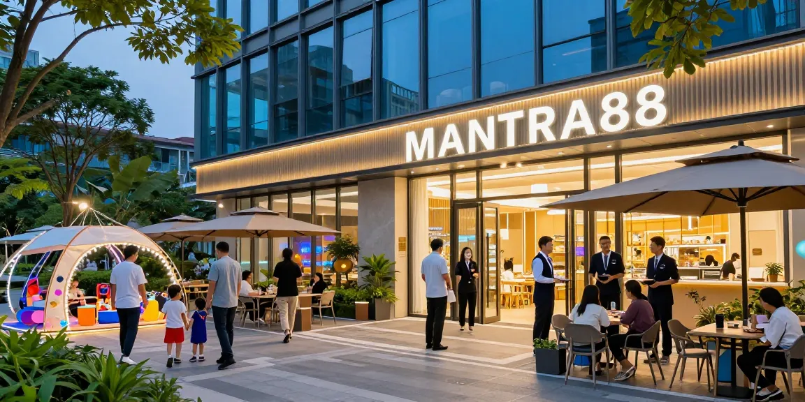 People enjoying MANTRA88’s vibrant commercial space, showcasing lively community engagement.