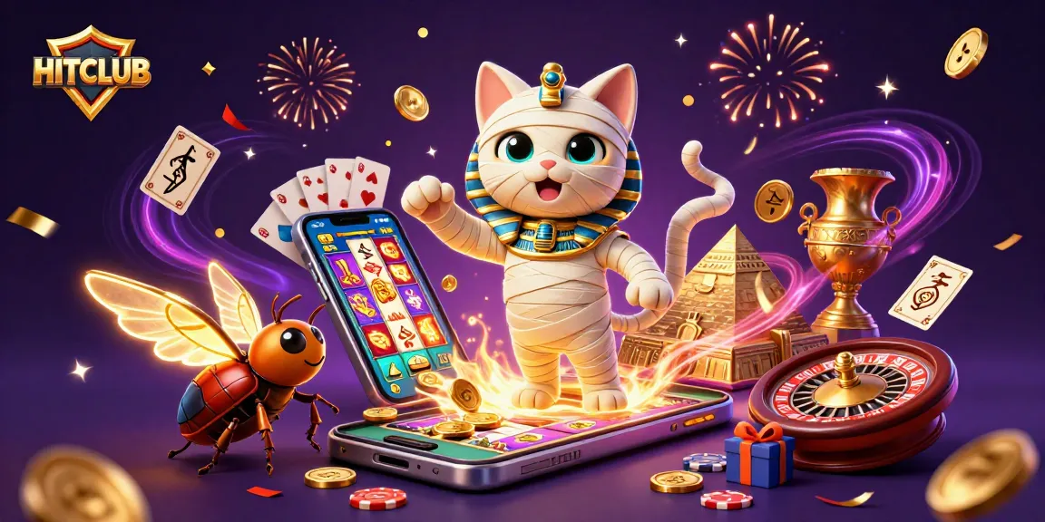 Experience the excitement of HITCLUB with a vibrant 3D casino scene showcasing dynamic gaming elements.