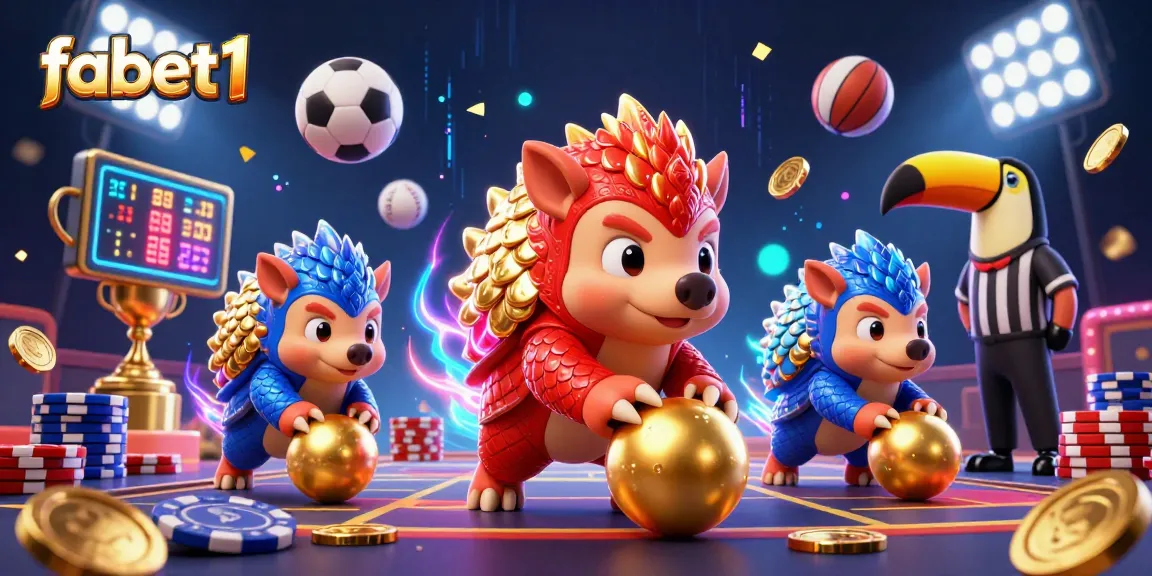 Experience dynamic gameplay with fabet1 as rival pangolins compete amidst casino elements.