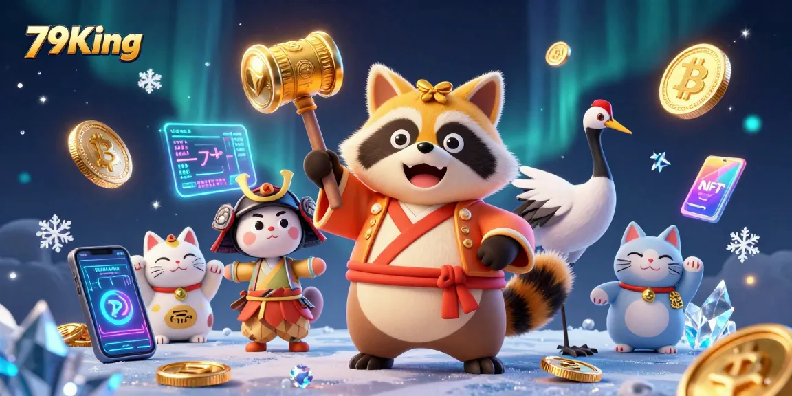 Experience the thrill of 79King through 3D characters and casino excitement, including crypto elements.
