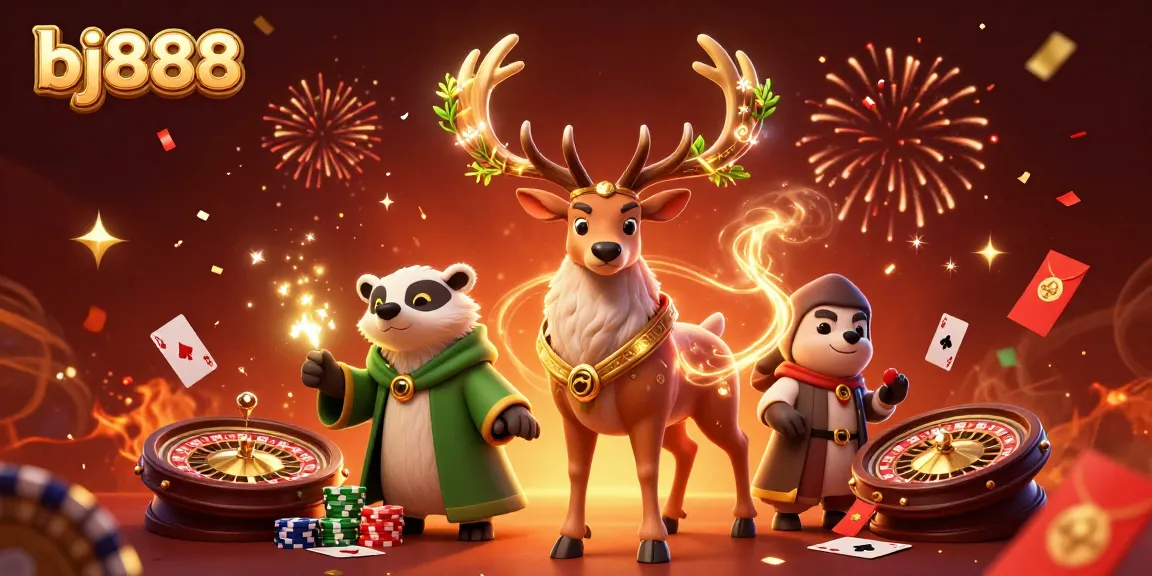 Experience thrilling wins with bj888's 3D cartoon casino illustration featuring dynamic characters and gaming elements.