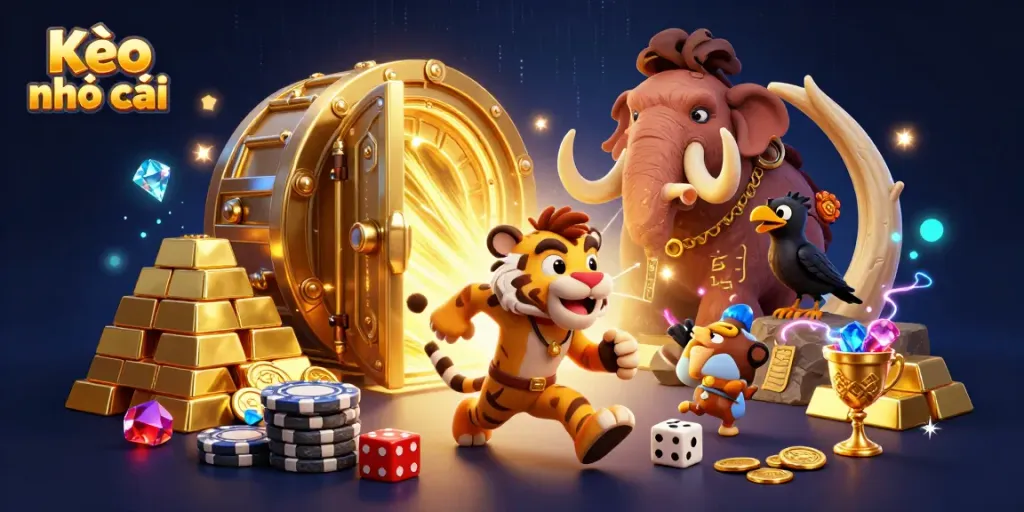 Experience thrilling action with Kèo nhà cái in this vibrant 3D prehistoric casino scene