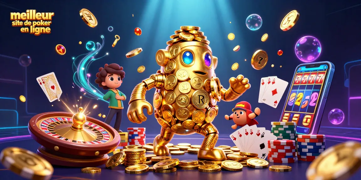 Explorez le meilleur site de poker en ligne avec un golem doré et des éléments de jeu attrayants.