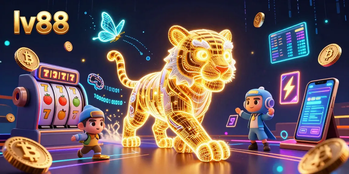 Experience thrilling gaming at lv88 with a vibrant 3D casino scene featuring unique characters and dynamic elements.