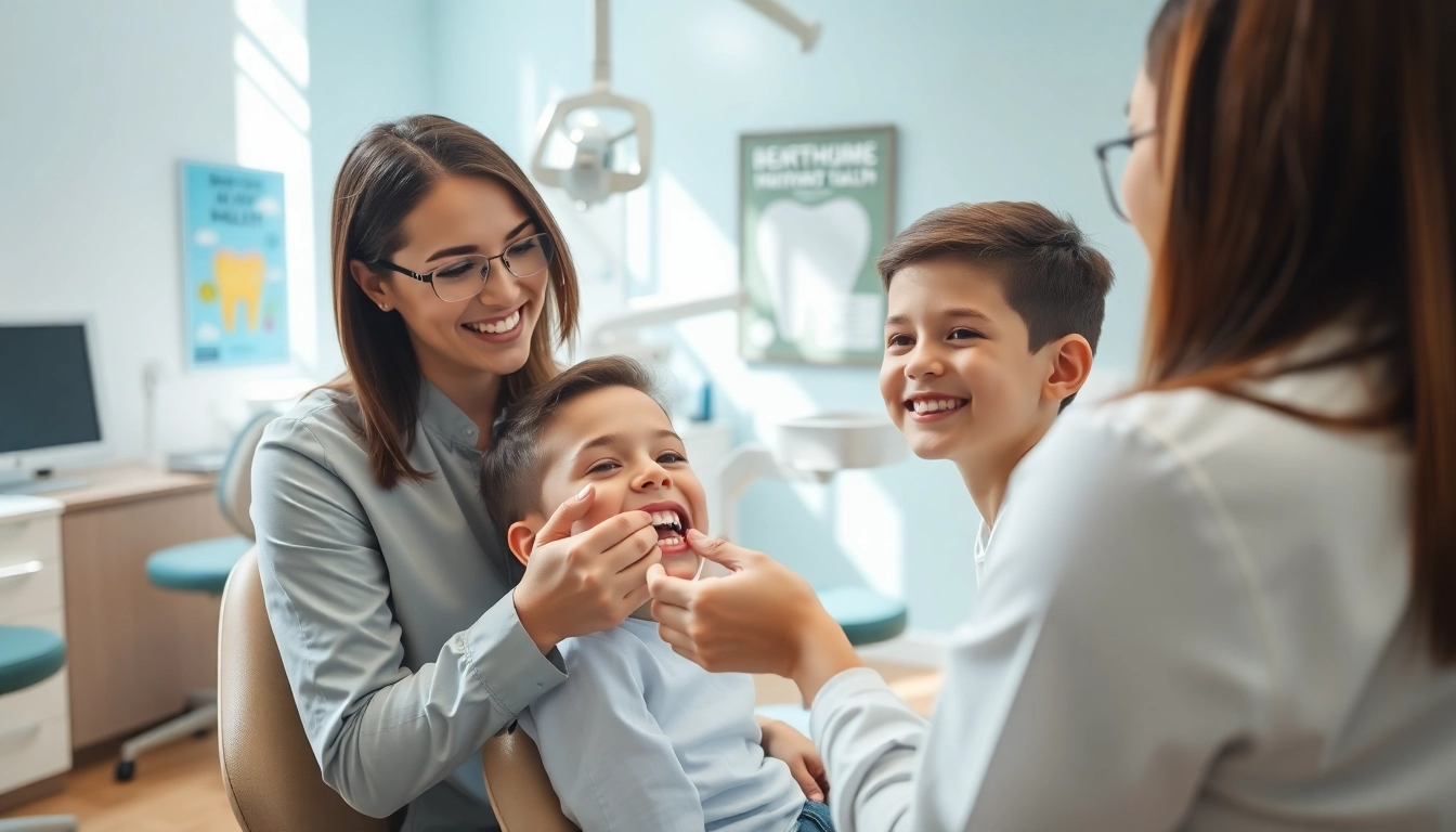 Orthodontist near me assisting a child in a welcoming dental environment.