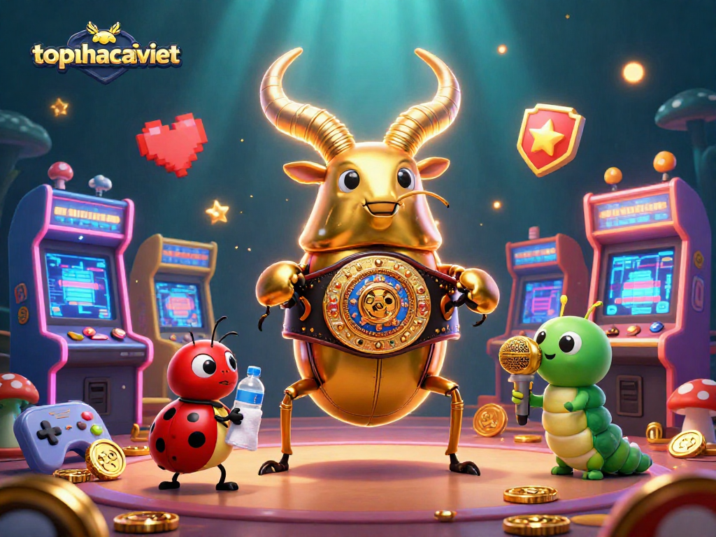Engage in exciting gameplay with topnhacaiviet's vibrant casino action featuring animated characters and arcade games.
