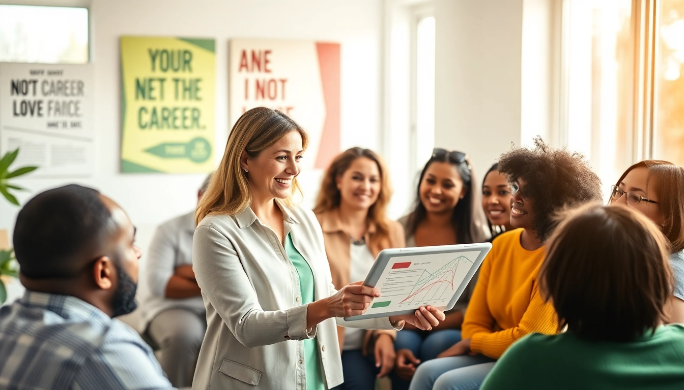 Individuals engaged in a career coaching session to identify their Ideal Career.