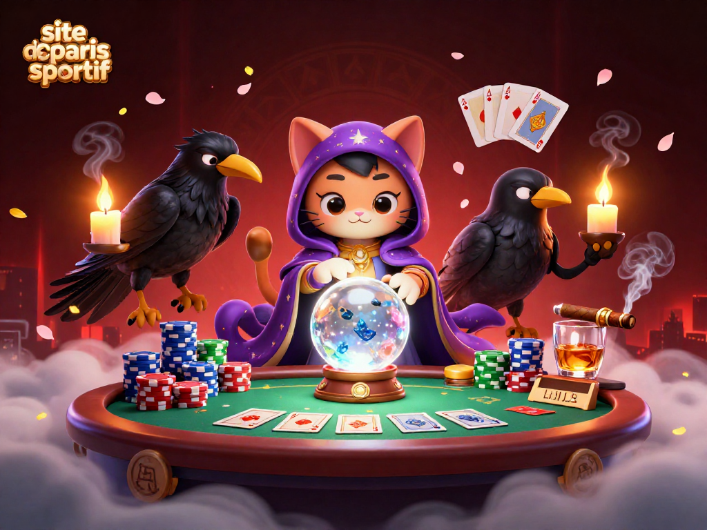 Pariez sur le site de paris sportif avec une ambiance mystique et des éléments de poker captivants.