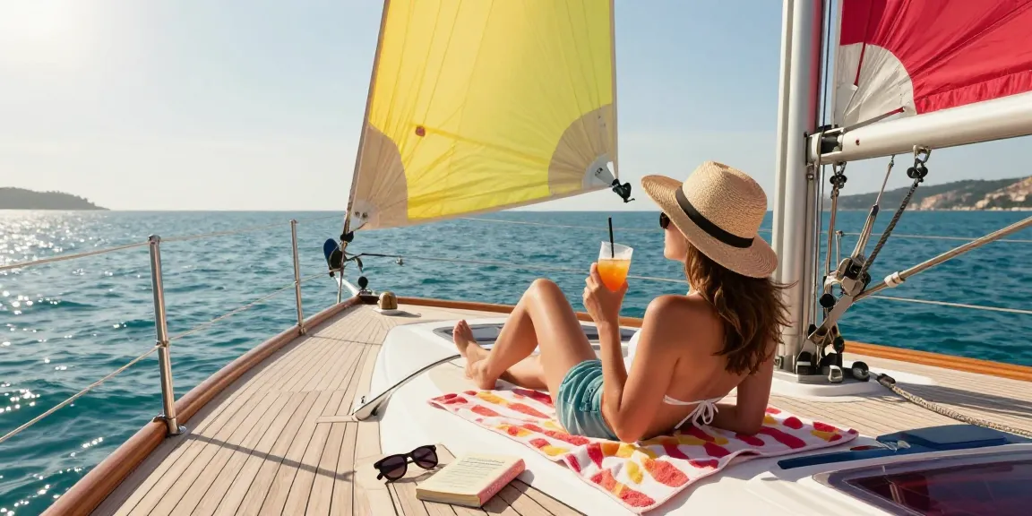 Enjoying the serene moment on a yacht with slot qris 5000, capturing global sailing relaxation.