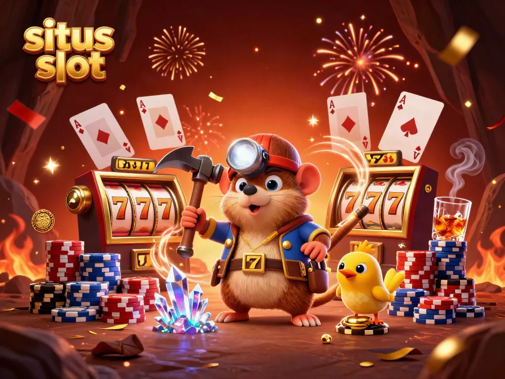 Gali slot jackpot dengan situs slot yang menarik dan perayaan berwarna merah emas.