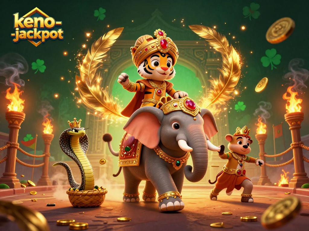 Experience the excitement of keno-jackpot with our vibrant, action-packed illustration featuring dynamic casino elements.