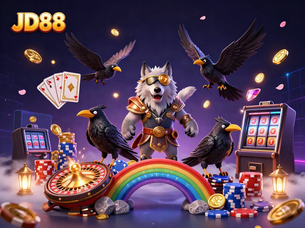 Experience thrilling gameplay with JD88's vibrant casino world featuring unique Norse-inspired characters.