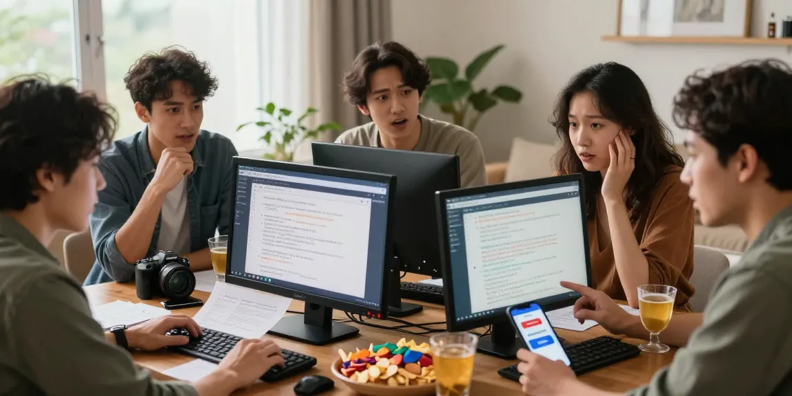 Engaged group reviewing 먹튀검증 safety practices while enjoying online gambling in a cozy setting.