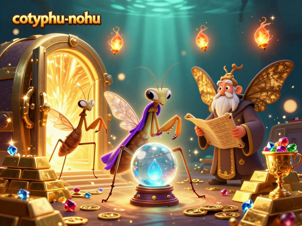 Experience excitement with cotyphu-nohu as the fortune teller reveals secrets in vibrant treasure scene.