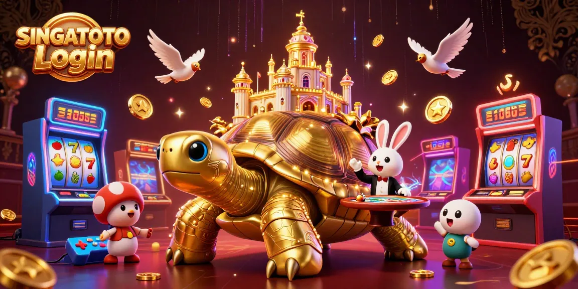 Masuk ke SINGATOTO Login dengan slot 3D bertema kasino dan dealer kelinci.