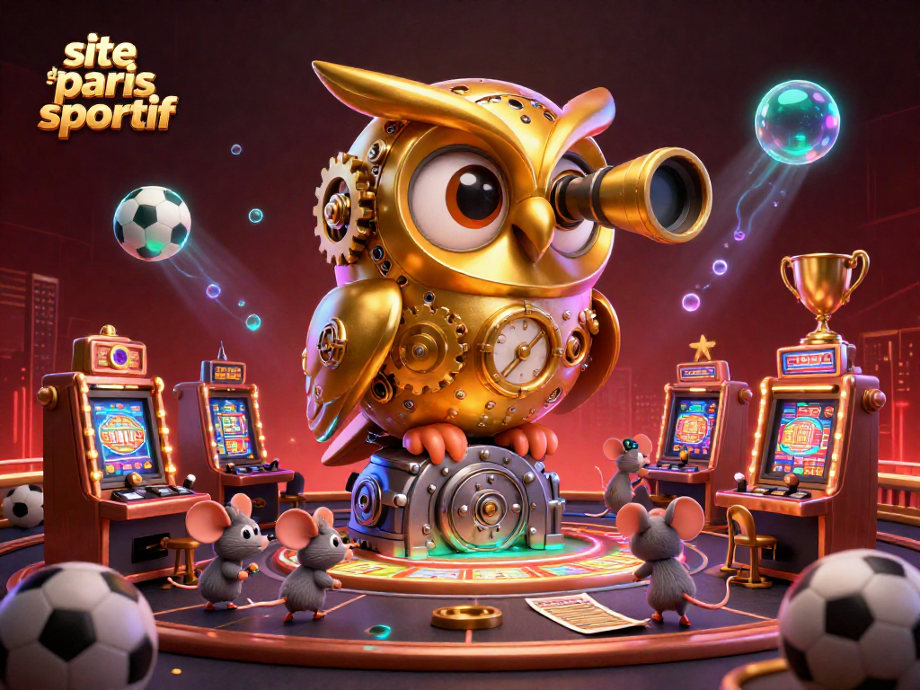 Pariez sur le site de paris sportif avec un hibou d'horloge observant le casino.