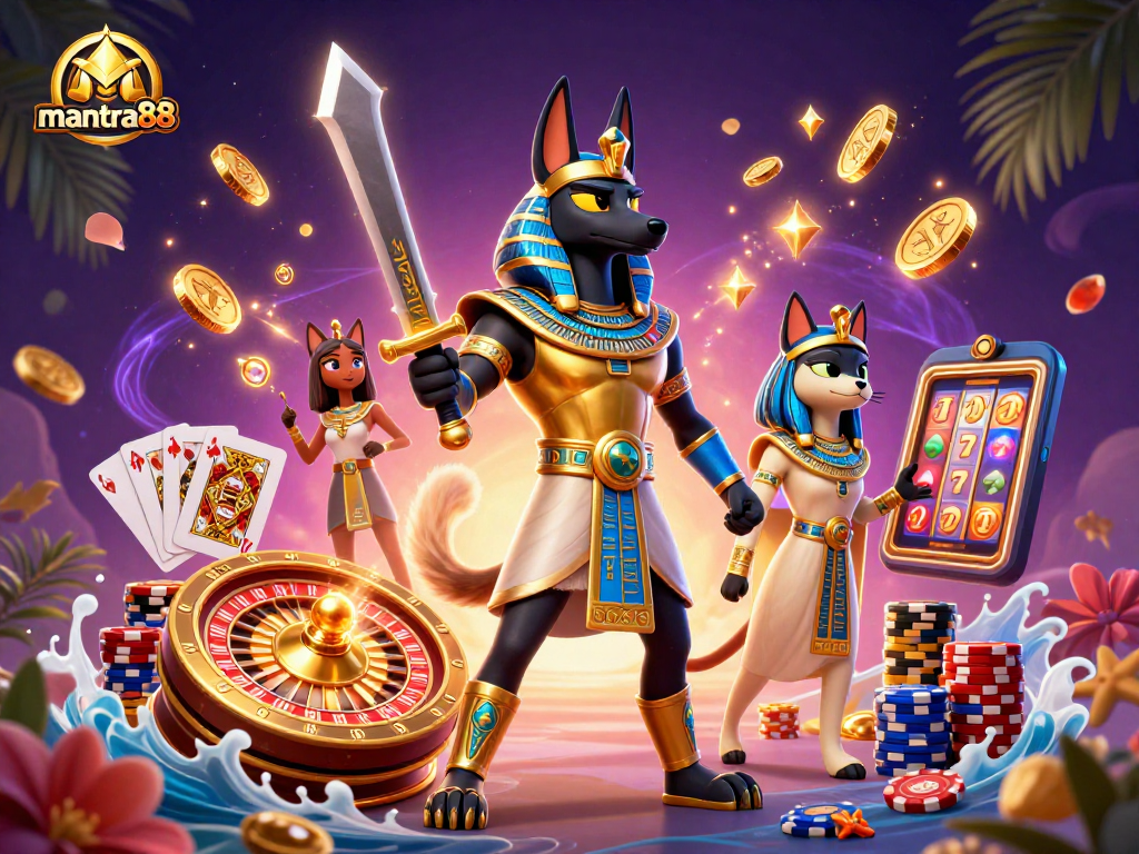 Experience mantra88's thrilling wins with Anubis and Bastet in an exciting casino adventure.