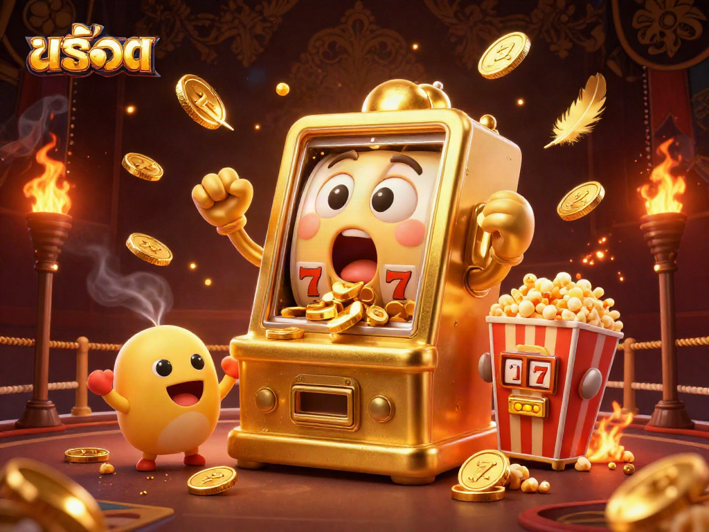 Celebrate big wins with สล็อต as you watch cheerful slot machines in a vibrant casino scene.