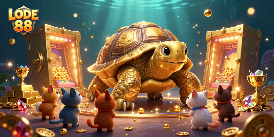 Experience the thrilling gameplay of LODE 88 with a glorious tortoise pinball and treasure-packed scene.