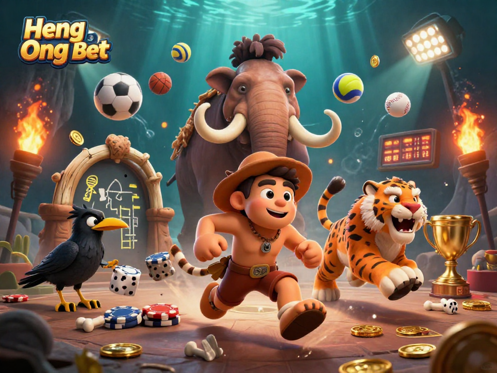 Engage in thrilling casino adventures at Heng Ong Bet with unique prehistoric characters.