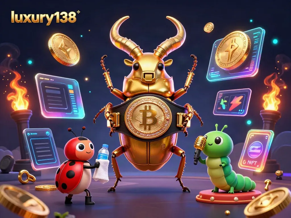 Experience luxury138 with vibrant gaming elements in an engaging 3D cartoon-style illustration.