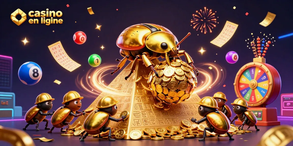 Jouez au casino en ligne avec des jeux riches illustrés par des coccinelles dorées.