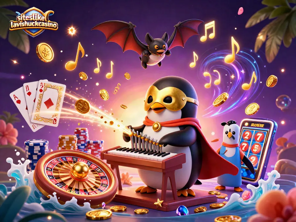 Experience the thrill at siteslikelavishluckcasino with a dynamic 3D illustration of engaging gaming elements.