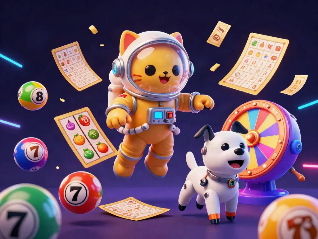 Engage with the slot bonus experience in a vibrant 3D cosmic casino environment.