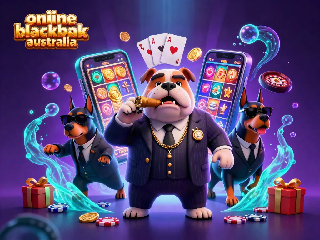 Experience thrilling online blackjack australia with a colorful 3D casino scene, rich visual elements, and dynamic characters.
