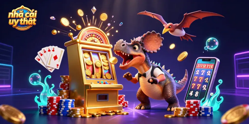 Activate winning potential with nhà cái uy tín in an exhilarating 3D casino scene featuring vibrant characters and dynamic gaming elements.