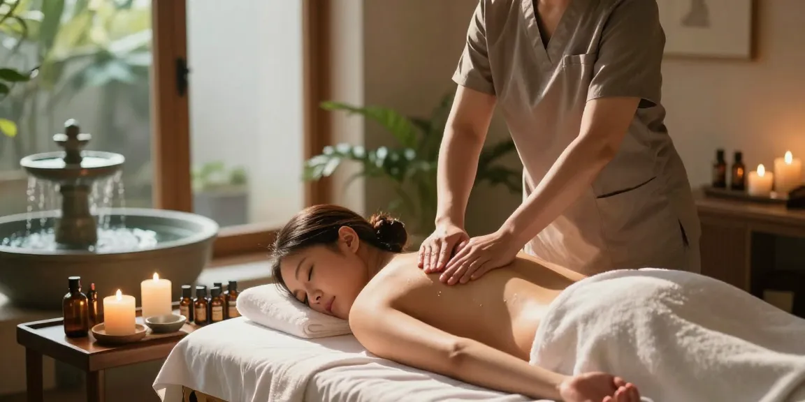 마사지와 아로마 테라피가 조화를 이루는 편안한 스파 환경