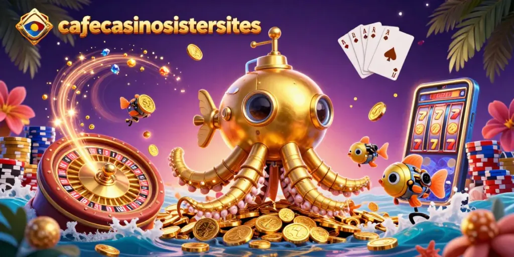 Experience exciting gameplay at cafecasinosistersites with a vibrant casino scene filled with riches.